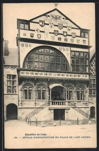 AK Liége, Exposition de Liége, Détails d`architecture du palais de l`art ancien, Ausstellung
