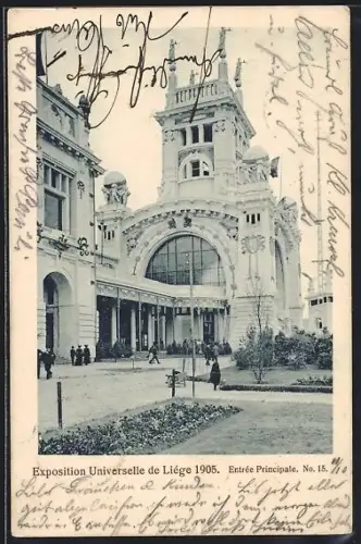 AK Liége, Exposition Universelle de Liége 1905, Entrée Principale, Ausstellung