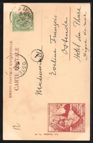 AK Liége, Exposition Universelle de Liége 1905, Pavillon de Serbie, Ausstellung