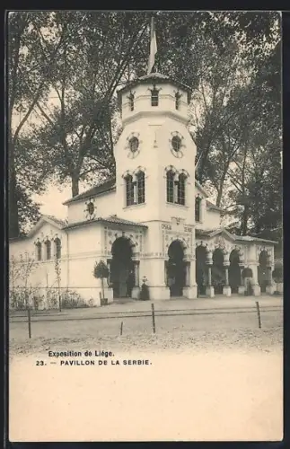AK Liége, Exposition de Liége, Pavillon de la Serbie, Ausstellung