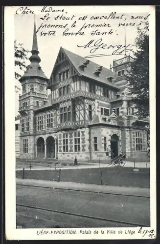 AK Liége, Liége-Exposition, Palais de la Ville de Liége, Ausstellung