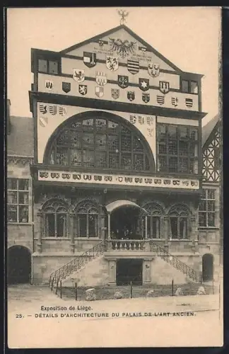 AK Liége, Exposition de Liége, Détails d`architecture du palais de l`art ancien, Ausstellung