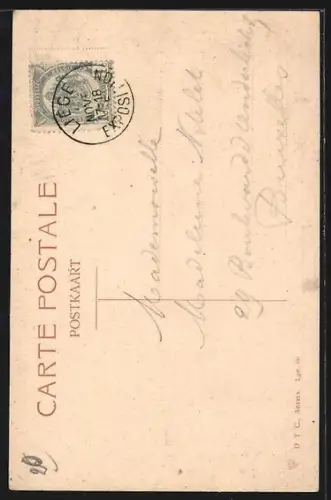 AK Liége, Exposition Universelle de Liége 1905, L`aile gauche de la facade des Halls, Ausstellung