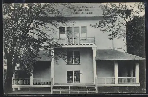 AK Liége, Exposition Universelle de Liége 1905, Pavillon du Congo, Ausstellung
