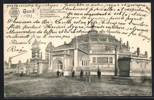 AK Gand, Gand 1913, Le Pavillon du Congo, Ausstellung