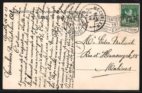 AK Gand, Gand 1913, Le Pavillon du Congo, Ausstellung