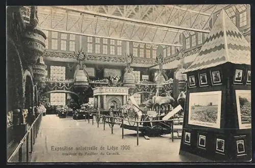 AK Liége, Exposition Universelle 1905, Interieur du Pavillon du Canada