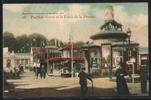 AK Bruxelles, Exposition Universelle1910, Pavillon divers et le Palais de la Femme