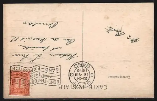 AK Gand, Exposition Universelle 1913, L`Entrée principale et le Dome Central