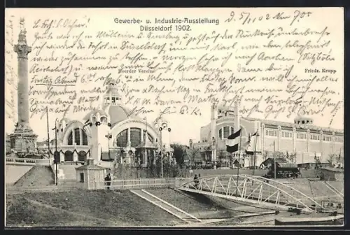 AK Düsseldorf, Gewerbe- & Industrie-Ausstellung 1902, Hoerder Verein & Friedrich Krupp