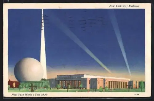 AK New York, World`s Fair / Ausstellung 1939, New York City Building