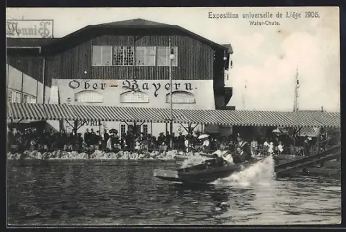 AK Liége, Exposition Universelle 1905, Water-chute, Maison Ober-Bayern