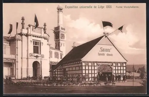 AK Liége, Exposition Universelle 1905, Ferme Westphalienne, Schlichte
