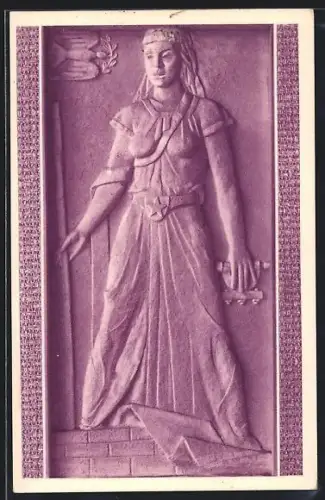 AK Buenos Aires, Exposition Correos y Teleco-Municaciones en el Plan Quinquenal, Relieve Simbolizando Las Comunicationes