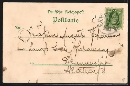 Lithographie Hamburg, Allgemeine Gartenbau-Ausstellung 1897, Eingangsthore