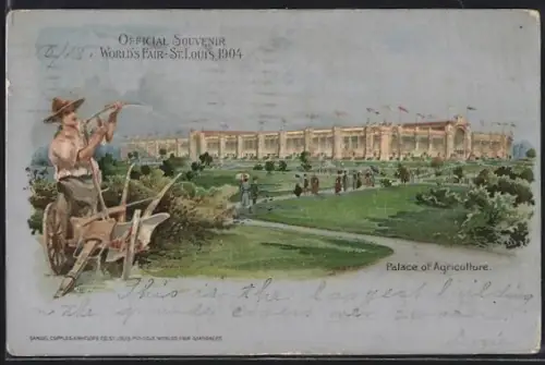 Künstler-AK St. Louis, World`s Fair 1904, Palace of Agriculture