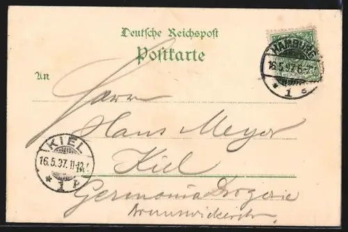 Lithographie Hamburg, Allgemeine Gartenbau-Ausstellung 1897