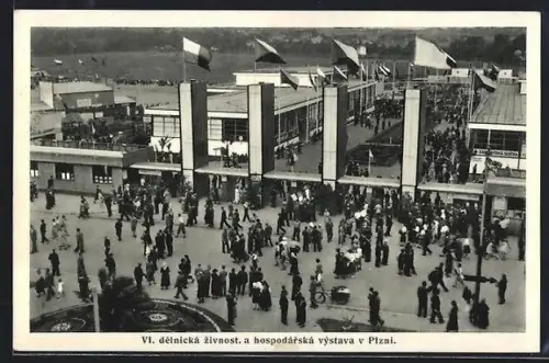 AK Plzen, VI. delnicka zivnost a hospodarska vystava 1938, Eingang zur Ausstellung