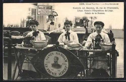 AK Liege, Exposition de Liege, Palais de la Femme, Gants Samdam