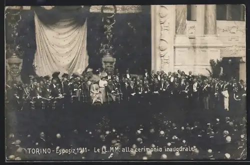 AK Torino, Esposiz 1911, Le LL. MM. alla cerimonia inaugurale
