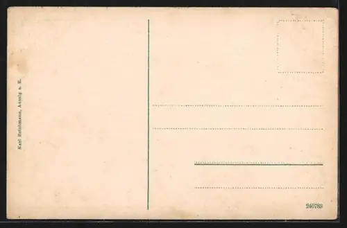 AK Aussig-Krammel, Flusspartie mit Brücke