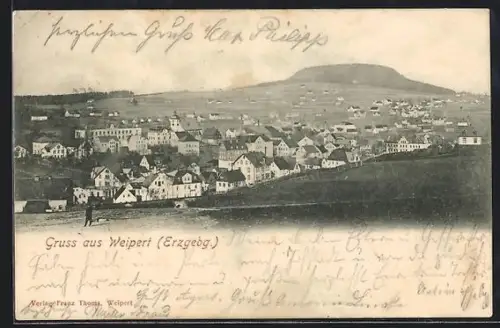 AK Weipert /Erzgebg., Blick zum Ort
