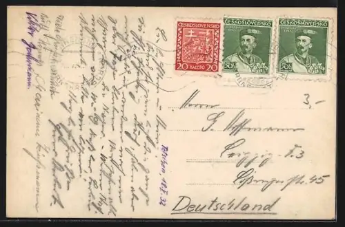 AK Tetschen-Bodenbach, Ortsansicht aus der Vogelschau