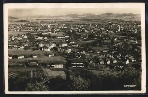 AK Warnsdorf, Ortsansicht aus der Vogelschau