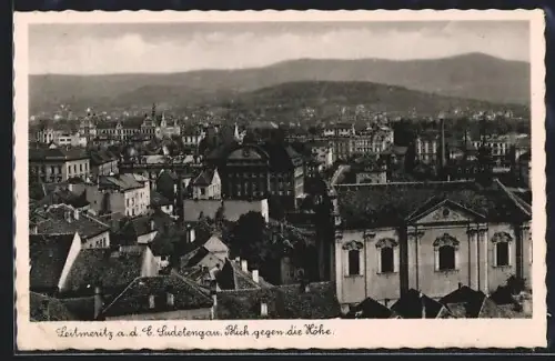 AK Leitmeritz a. d. Elbe, Blick gegen die Höhe