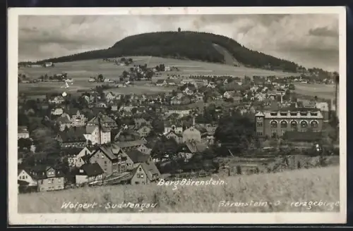 AK Weipert /Obererzgebirge, Berg Bärenstein vom Ort aus gesehen