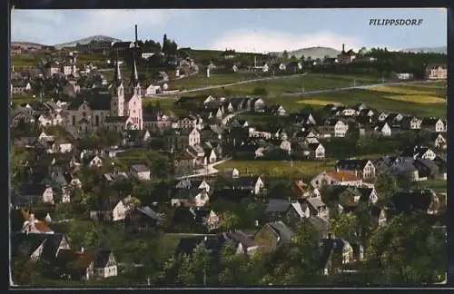 AK Filippsdorf, Blick zur Kirche