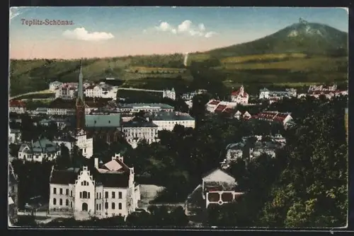 AK Teplitz-Schönau, Blick zur Kirche