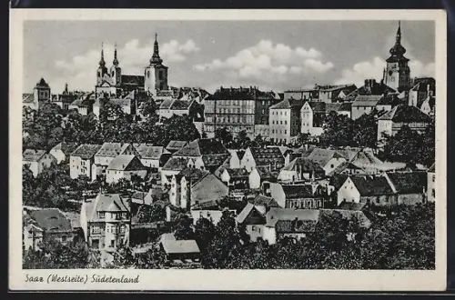 AK Saaz, Ansicht der Westseite des Ortes