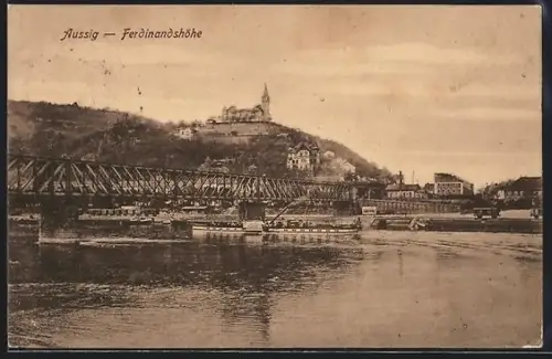 AK Aussig / Usti, Blick auf die Ferdinandshöhe