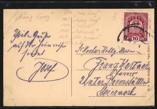 AK Aussig / Usti, Blick auf die Ferdinandshöhe