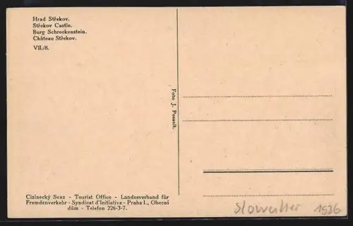 AK Schreckenstein, Flussdampfer nahe der Burg