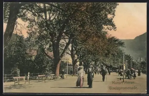 AK Meran, Auf der Giselapromenade