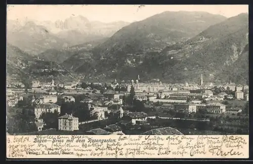 AK Bozen-Gries, Totalansicht mit dem Rosengarten