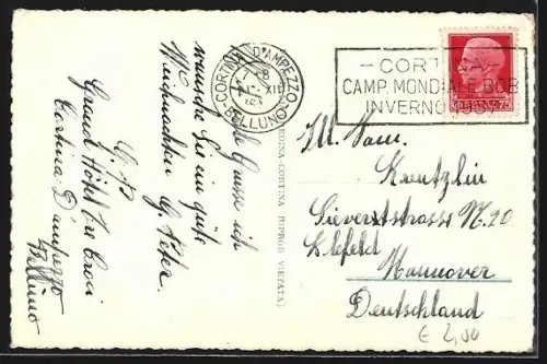 AK Passo Tre Croci, Ortsansicht im Winter