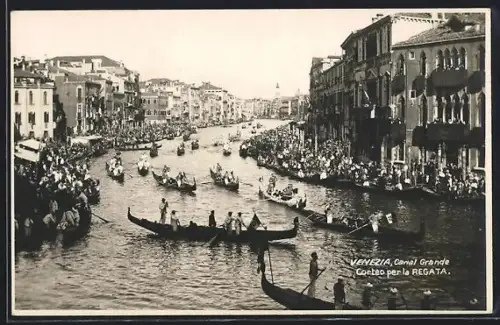 AK Venezia, Canal Grande, Corteo per la Regata, Panorama