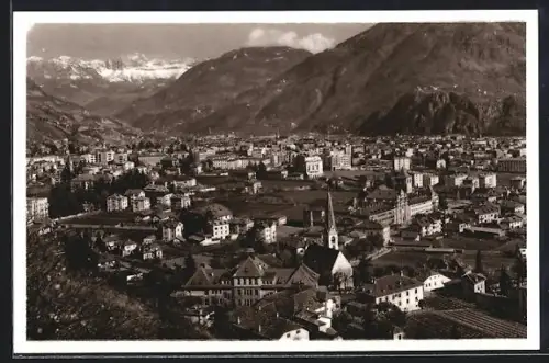 AK Gries-Bozen, Ortsansicht gegen Rosengarten