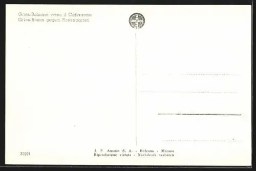 AK Gries-Bozen, Ortsansicht gegen Rosengarten