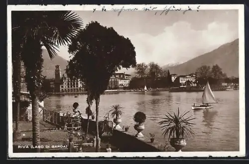 AK Riva /Lago di Garda, Panorama mit Uferpartie