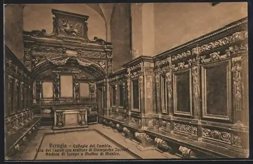 AK Perugia, Collegio del Cambio, Sala dei Legisti con sculture di Giompietro Zucari...