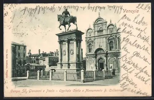 AK Venezia, Campo SS. Giovanni e Paolo, Ospitale Civile e Monumento B. Colleoni