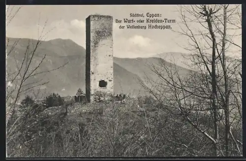 AK Eppan /Südtirol, Wart- oder Kreiden-Turm der Welfenburg Hocheppan