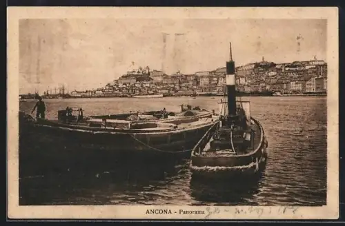 AK Ancona, Panorama mit Booten