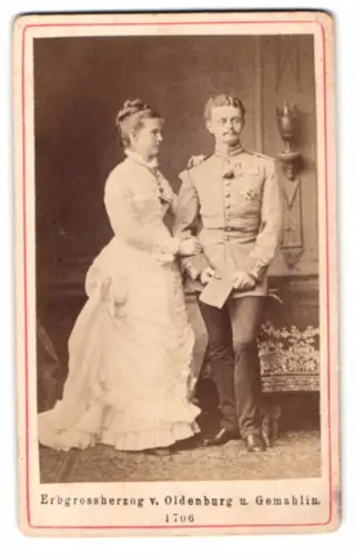 Fotografie Portrait Grossherzog Friedrich August von Oldenburg & Prinzessin Elisabeth Anna von Preussen