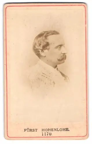 Fotografie Portrait Chlodwig Fürst zu Hohenlohe-Schillingsfürst, Reichskanzler & preussischer Ministerpräsident