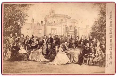 Fotografie C. Lichtwerk, Berlin, Kaiserpaar Wilhelm I. mit Familie, Albrecht von Braunschweig, Auguste Viktoria, Wilhelm